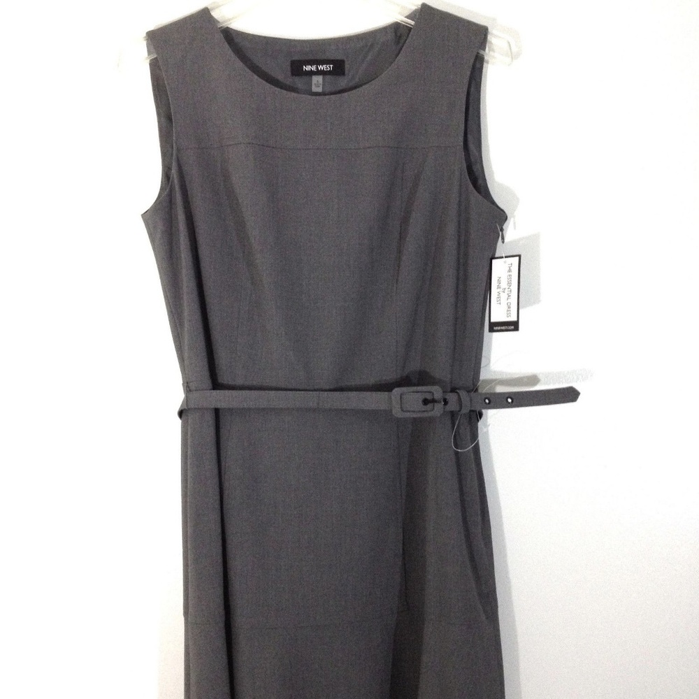 Nine West - Belted Fit & Flare Work Dress - Picture 4 of 8